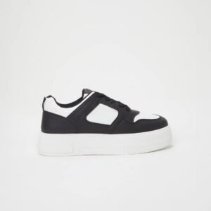 Sneakersy na wysokiej podeszwie, łączone