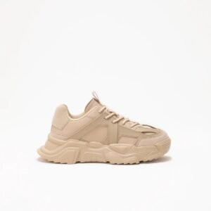 Sneakersy bold z kombinacją materiałów