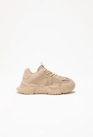 Sneakersy bold z kombinacją materiałów