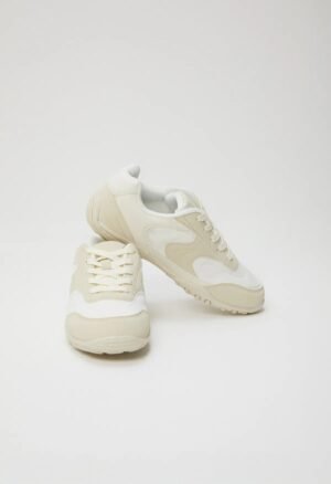 Sneakersy z kombinacją materiałów